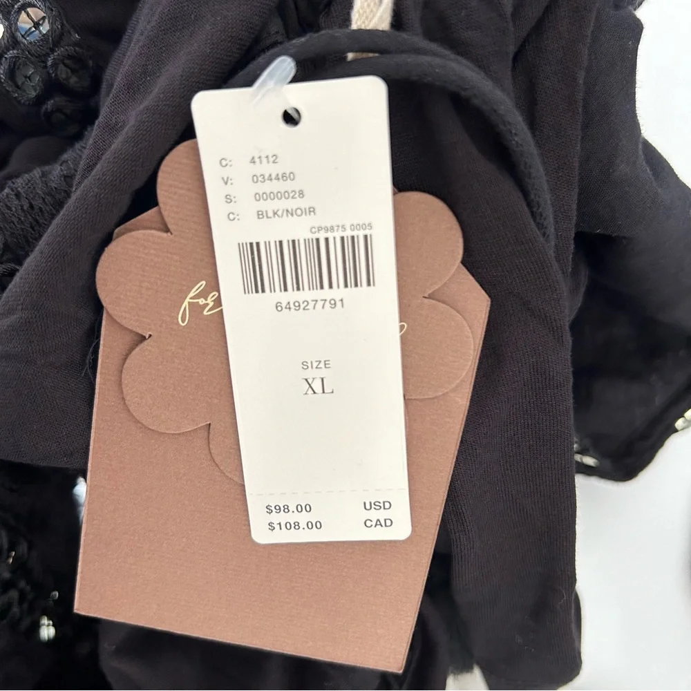 Anthropologie Black Sequin Embellished Top - Picture 6 of 11